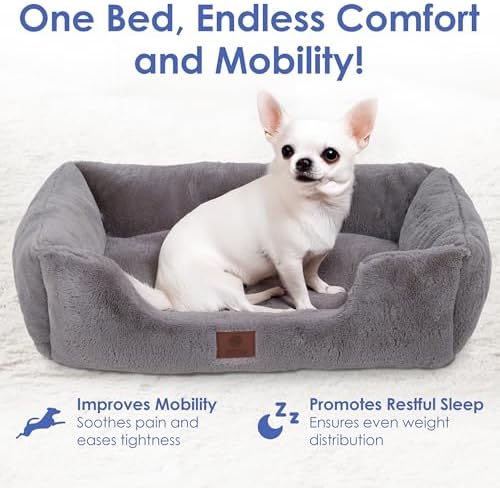 AKC Plush Cuddler Dog Bed, Low-Profile Entrance, Medium Dogs, Gray, 30"