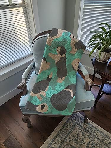 Caroline's Treasures MLM1034LQB Old English Sheepdog Quilted Blanket 50x60 Artwork Pattern Quilted Throw Blanket for Bed, Couch, Sofa, Soft and Lightweight