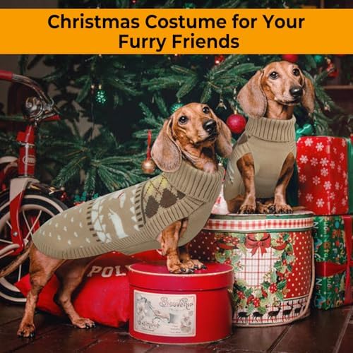 Lelepet Dachshund Sweater Turtleneck Dog Sweaters for Small Dogs (XS-XL)