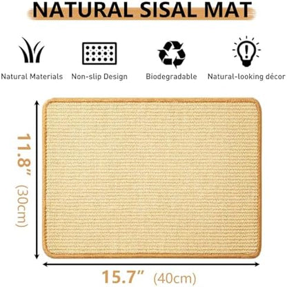 2PCS Rabbit Scratch Mat, Natural Bunny Pad Claws and Teeth Care, 16x12