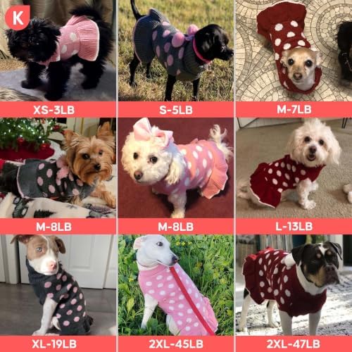 KYEESE Dog Sweater Dress for Small Dogs Turtleneck Thick Knit Pullover