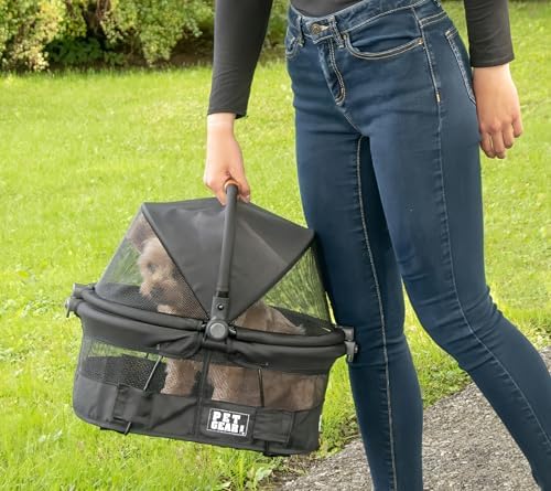 Pet Gear No-Zip View 360 Pet Carrier & Car Seat, Onyx, 15"