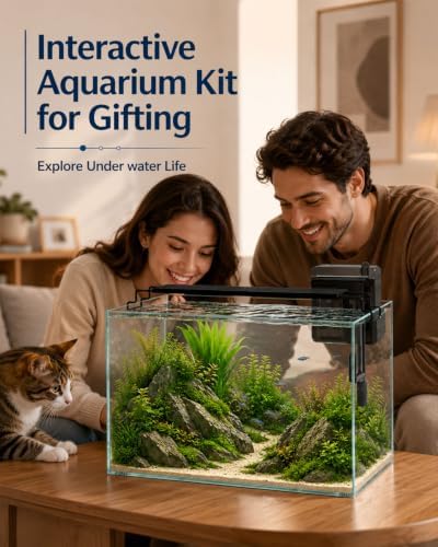 10 Gallon Glass Aquarium Kit, Rimless Fish Tank with LED & Filter, Clear