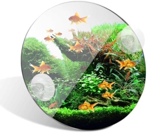 INOOMP Betta Fish Exercise Mirror Single Side Tank Mirror with Suction Cups Fish Bowl for Training Aquarium D Cor Cute Tank Decorations 2.75 * 2.75 * 0.11In
