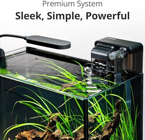 NICREW 2.5 Gallon Nano Nature Aquarium Kit Betta Fish Tank, Complete, Black
