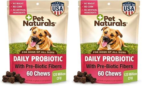 Pet Naturals Daily Probiotic Soft Chews for Dogs, Digestive and Immune Support Supplement, 1 Billion CFU Per Chew, Duck, 60 Count (Pack of 2)