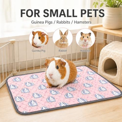 4 pcs Guinea Pig Cage Liners - Washable Guinea Pig Pee Pads, Waterproof Reusable & Anti Slip Guinea Pig Bedding Fast and Super Absorbent Pee Pad for Small Animals Rabbit Hamster Rat (4)