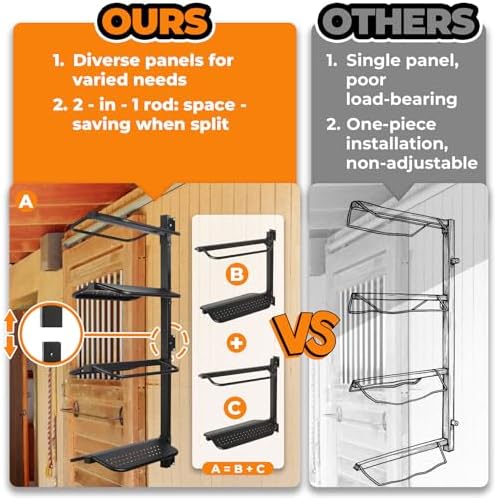 Sidasu 4 Tier Saddle Rack Wall Mount Detachable, Heavy Duty Saddle Stand