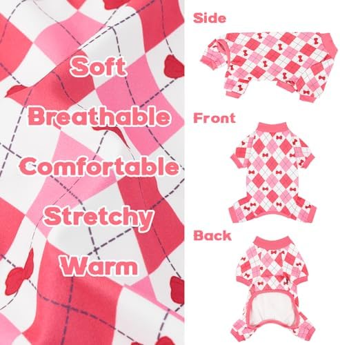 XPUDAC 4 Pack Dog Pajamas Pink Dog Clothes for Small Dogs Outfit, XS
