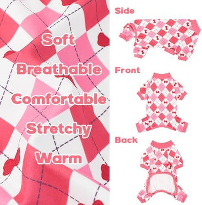 XPUDAC 4 Pack Dog Pajamas Pink Dog Clothes for Small Dogs Outfit, XS