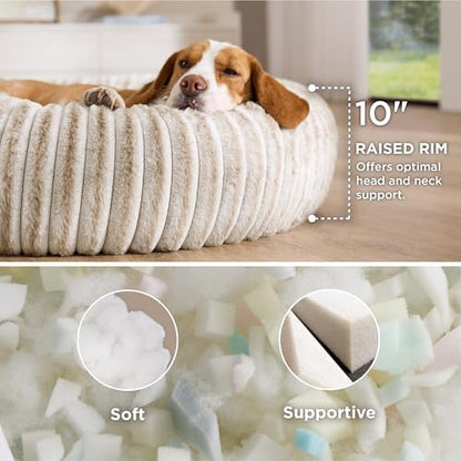 Bedsure ComfyFleece™ Donut Dog Beds Large Sized Dog with Washable Cover