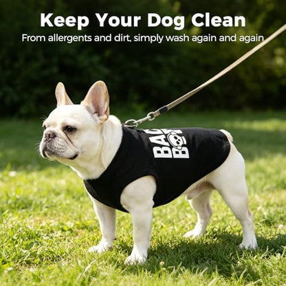 BINGPET Bad to The Bone Dog Shirt, Soft Cotton T-Shirt, Halloween Costumes