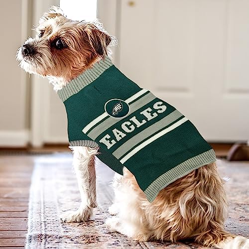 NFL Philadelphia Eagles Dog Sweater, Size Extra Small. Warm and Cozy Knit Pet Sweater with NFL Team Logo, Best Puppy Sweater for Large and Small Dogs