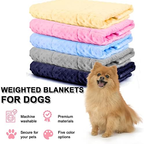 LaSyL Weighted Blanket for Pets | Thunder Blanket for Dogs Anxiety | Premium Soft Minky | Relaxation & Calming & Anti Anxiety | Used in Car, Bed, Couch | Pink, Washable Medium (32"x40")