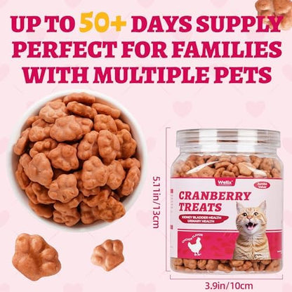 Wellix 13.05 oz Urinary Tract Cat Treats, Cranberry & D-Mannose for UT Aid