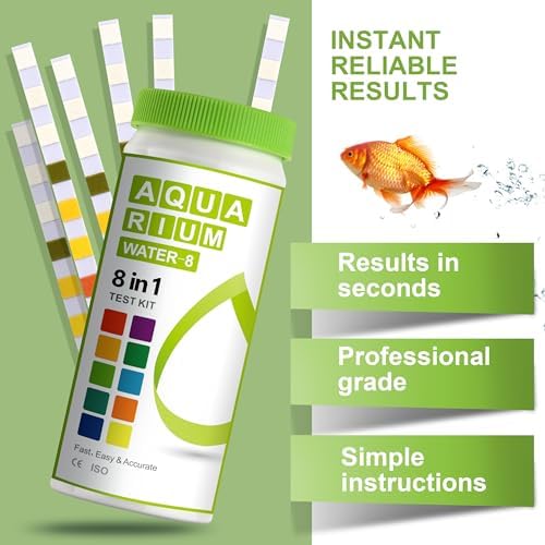 AAwipes 8-in-1 Aquarium Test Kit (150 Strips) for Freshwater & Saltwater - Quick & Accurate Water Testing for Aquariums & Ponds. Tests Free Chlorine, Hardness, pH, Ammonia Nitrogen, etc. (K02-150)