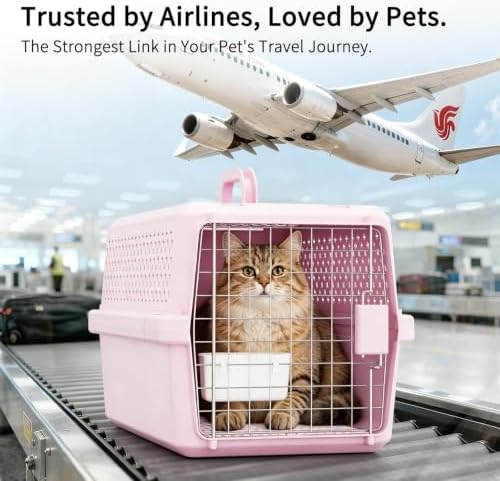 RIZZARI Hard-Sided Dog Carrier: 24" Travel Crate for Medium Dogs & Cats