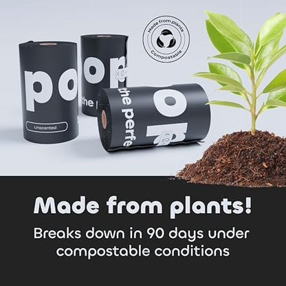 Unscented Dog Poop Bags - Extra Thick Leak Proof for Dogs - Certified Compostable - Earthminded Essential Accessory for Daily Walks and Easy Cleanup - 360 Bags