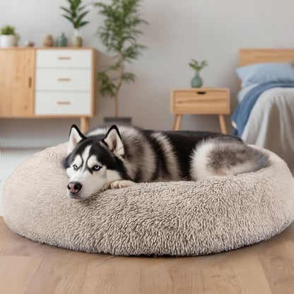 Extra Large Dog Beds, 36in Human Dog Anxiety Relief Comfort Bed (Brown)