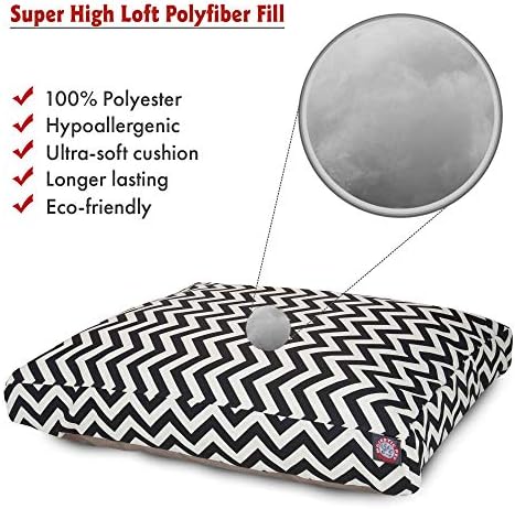 Majestic Pet Rectangular Dog Bed, Medium, 36x29x4 in, Washable, Black