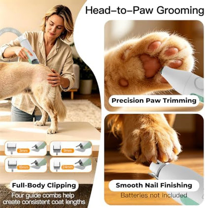 Dog Grooming Vacuum Kit, 7-in-1 Pet Hair Vacuum for Shedding