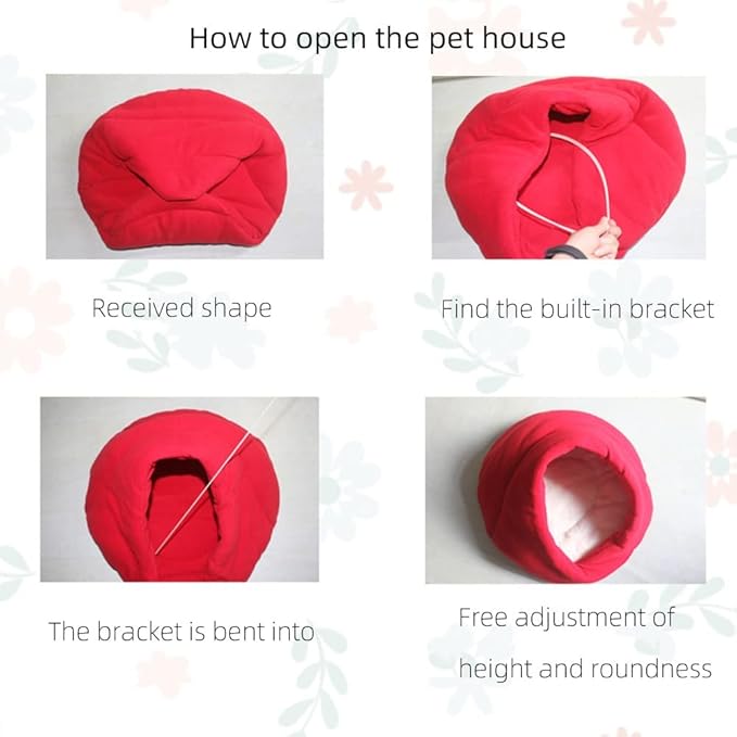 Pet Bed, Small Pet Animals Bed，Warm Cave Nest，Cozy Pet Bed，Kennel Teddy Small Winter Thickened Warm pet cat Litter Closed Four Seasons General cat Villa。 (Color : Gray, Size : X-Small)