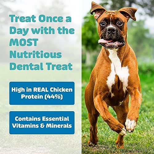 Yummy Combs Dog Dental Treats – Vet VOHC Approved – Delicious Chicken Protein – Removes Tartar with Cleaning Comb Shape – Extra Small 12oz and Small 12oz