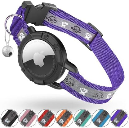 Reflective AirTag Cat Collar, Integrated Cat Collar with Air Tag Holder