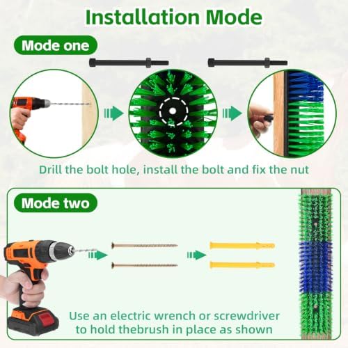 Livestock Scratch Brush for Cattle, Horses, Goats, Cow, Durable Scratching Brush, Massage Grooming Tool for Healthy Coat, Relieves Itching, Easy Install on Fence Posts(6pcs, Green)