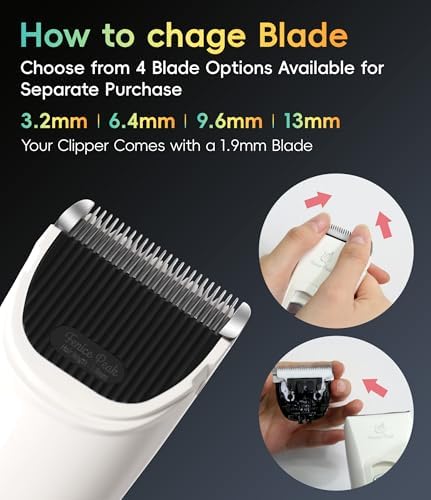 Dog Grooming Clippers for Thick Heavy Coats 3 Speeds Low Noise Pet Grooming Kit Cat Eletric Clipper with 10FC Ceramic & Stainless Steel Blade