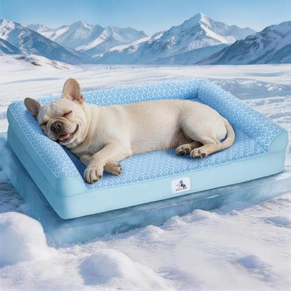 Cooling Dog Bed with PCM, Instant Chill Pet Sofa for Small, Indoor Outdoor
