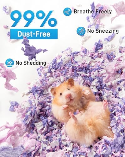 BUCATSTATE Hamster Bedding 15L, 99% Dust-Free Paper Bedding, Lavender