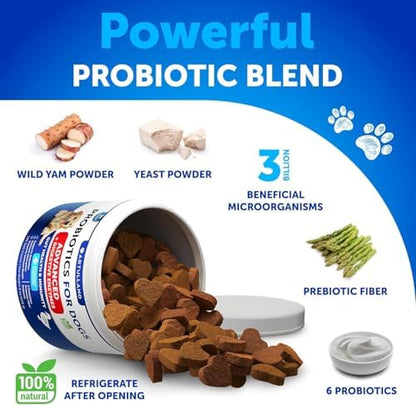 Probiotics for Dogs - 120 Chews - Dog Yeast Probiotic - Dog Probiotics