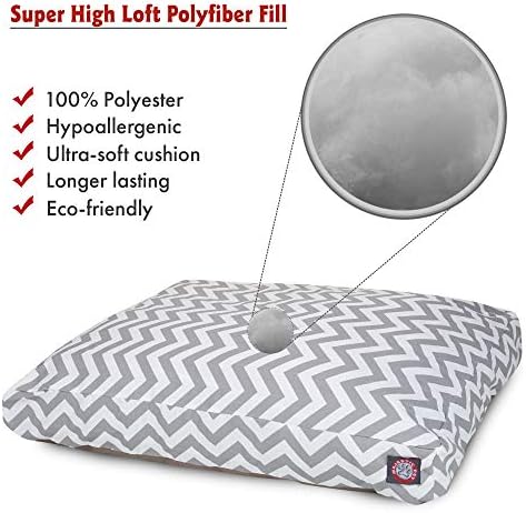 Majestic Pet Rectangular Dog Bed, Large, 44x36x5 in, Washable, Gray