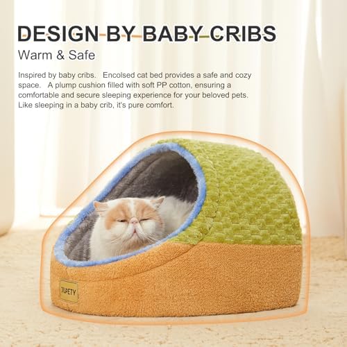 Cute Cat Beds for Indoor Cats,Cave Bed for Kittens,Hideaway Cat House&Tent