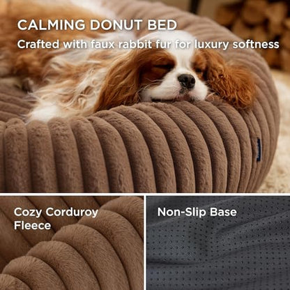 Bedsure ComfyFleece™ Donut Small Dog Bed with Removable Washable Cover
