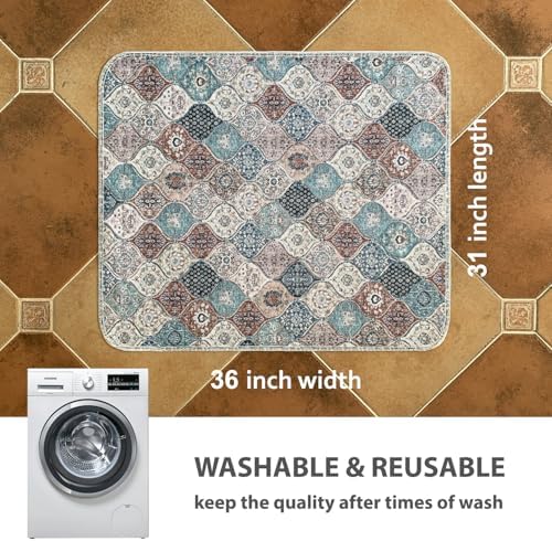 nunubaby Washable Pee Pads for Dogs, Stylish, Non-Slip and Leak-Proof Pee Pads. Reusable Potty Pads for Dogs for Crates and Floors.(Dark Red/Multi,31" x36" )