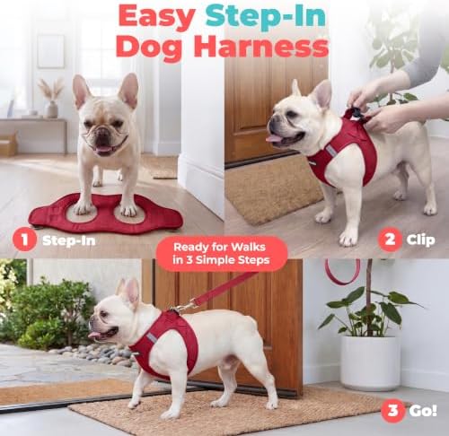 Voyager Step-in Air Dog Vest Harness - Burgundy, Large