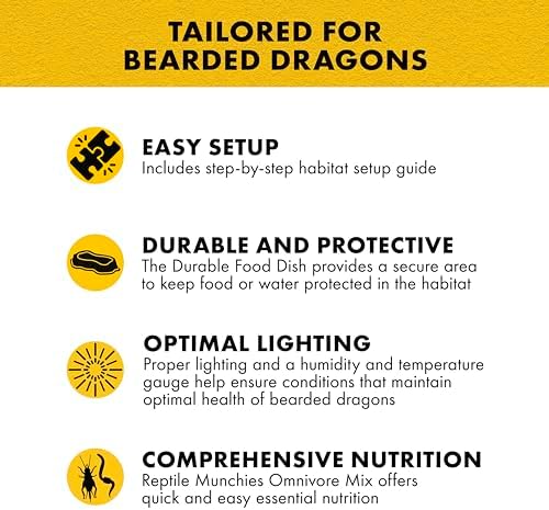Zilla Bearded Dragon Habitat Accessory Kit for Bearded Dragons, Terrarium
