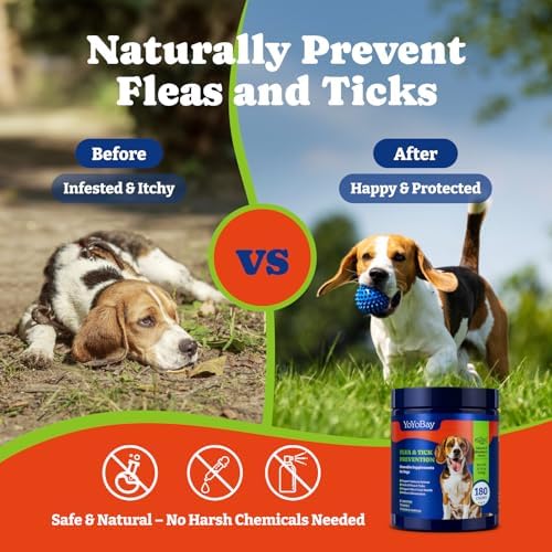 Flea & Tick Prevention for Dogs Chewables,Dog Immune Support Supplement