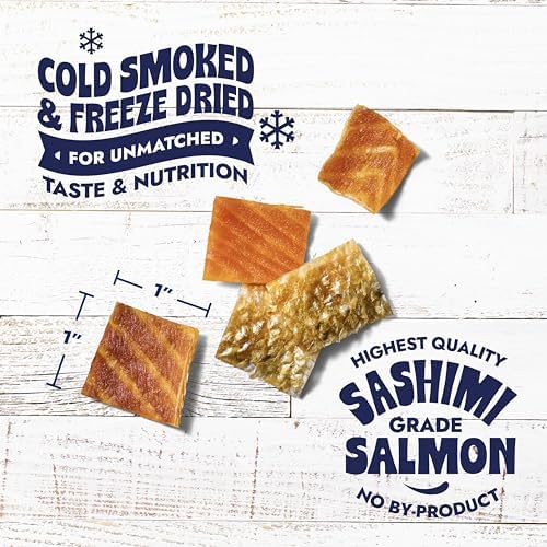 Finfare Freeze Dried Salmon Skin Treats for Dogs, 9oz Bites