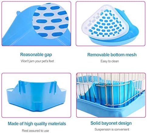 kathson Triangle Potty Trainer Corner Bunny Toilet Guinea Pig Litter Bedding Plastic Box Pet Pan for Rabbit Chinchilla Hamster Ferret Small Animal (Green)