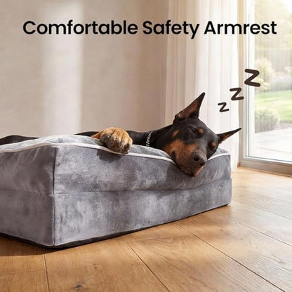 OhGeni Orthopedic Extra Large Dog Bed Couch, Memory Foam, 48-inch (Gray)