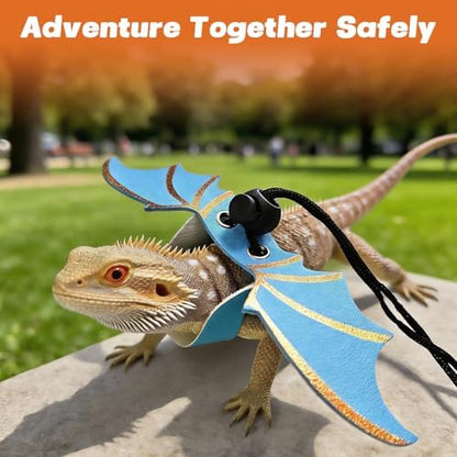 Dinosaur Wing Reptile Harness Set, S/M/L Adjustable Small Pets