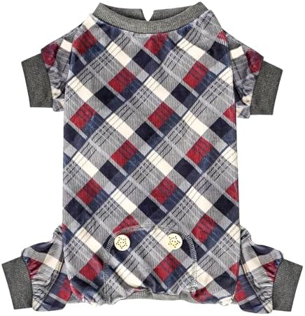 KYEESE Velvet Dog Pajamas for Small Dogs Soft Plaid Onesie Daily Wear
