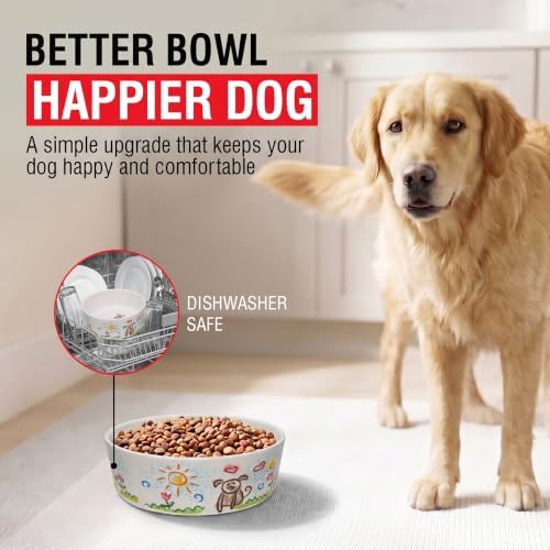 Loving Pets Dolce Moderno Dog Bowl – Modern Melamine Dog Food Bowl & Dog Water Bowl – Durable, Non-Slip Pet Dish for Small & Medium Dogs – Dishwasher Safe Dog Bowl (Large, 47 oz)
