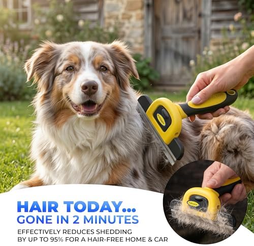 DakPets Stainless Steel Deshedding and Dematting Tool | Professional Pet Grooming Fur Brush for Cats and Dogs Hair Removal