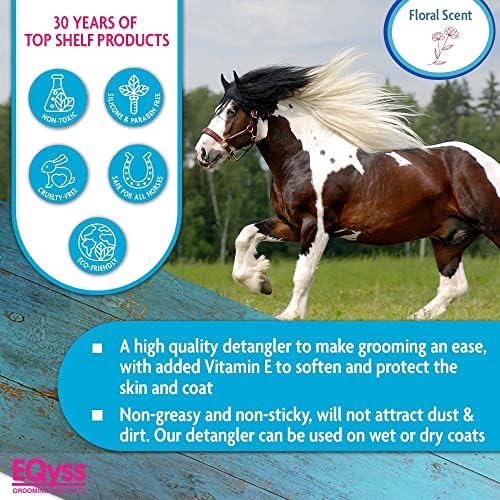 Eqyss Survivor Equine Horse Detangler - Smoothes Out Tangles, Mats, Knots - Enhances Shine, Softens Coat, Mane, Tail - for All Horses, USA-Made