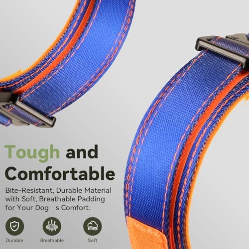 2026 Upgrade Waterproof Tactical AirTag Dog Collar, Built in AirTag Holder