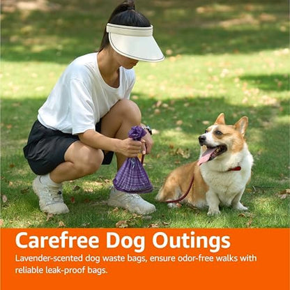 Amazon Basics Premium Lavender Scented Standard Dog Waste Bags, 300 Count (15 Pack of 20)